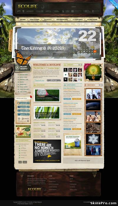 Шаблон сайта о природе для Joomla 1.5