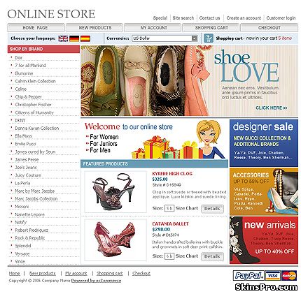 Online Store - Шаблон для osCommerce